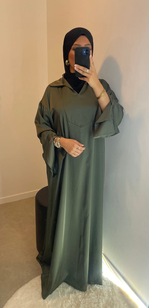 Abaya VERTE satinée